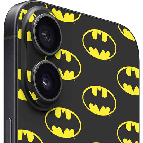 DC Comics Batman Logo All Over Print iPhone 16 Plus Skin